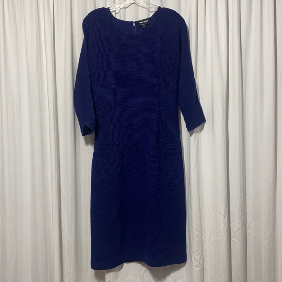 Giorgio Armani Blue Ribbed Mini Dress - Picture 1 of 7